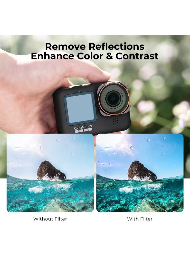 كيه آند إف كونسبت فلتر K&F CONCEPT CPL لكاميرات الحركة GoPro HERO 13 و12 و11 و10، فلتر استقطاب دائري عالي الوضوح، مقاوم للماء والخدوش. - Image 2